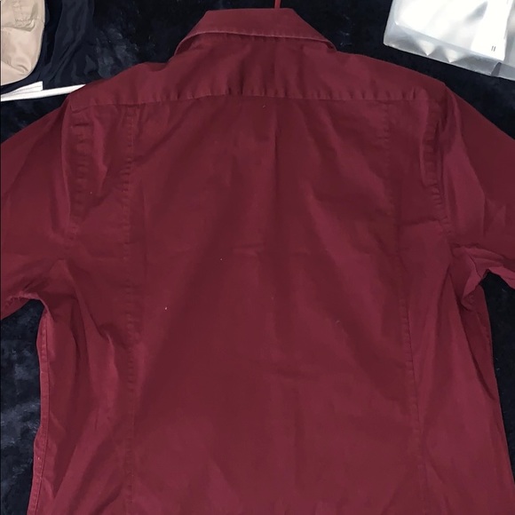 Red Dressy Men’s Button Down Long Sleeve - Picture 3 of 3